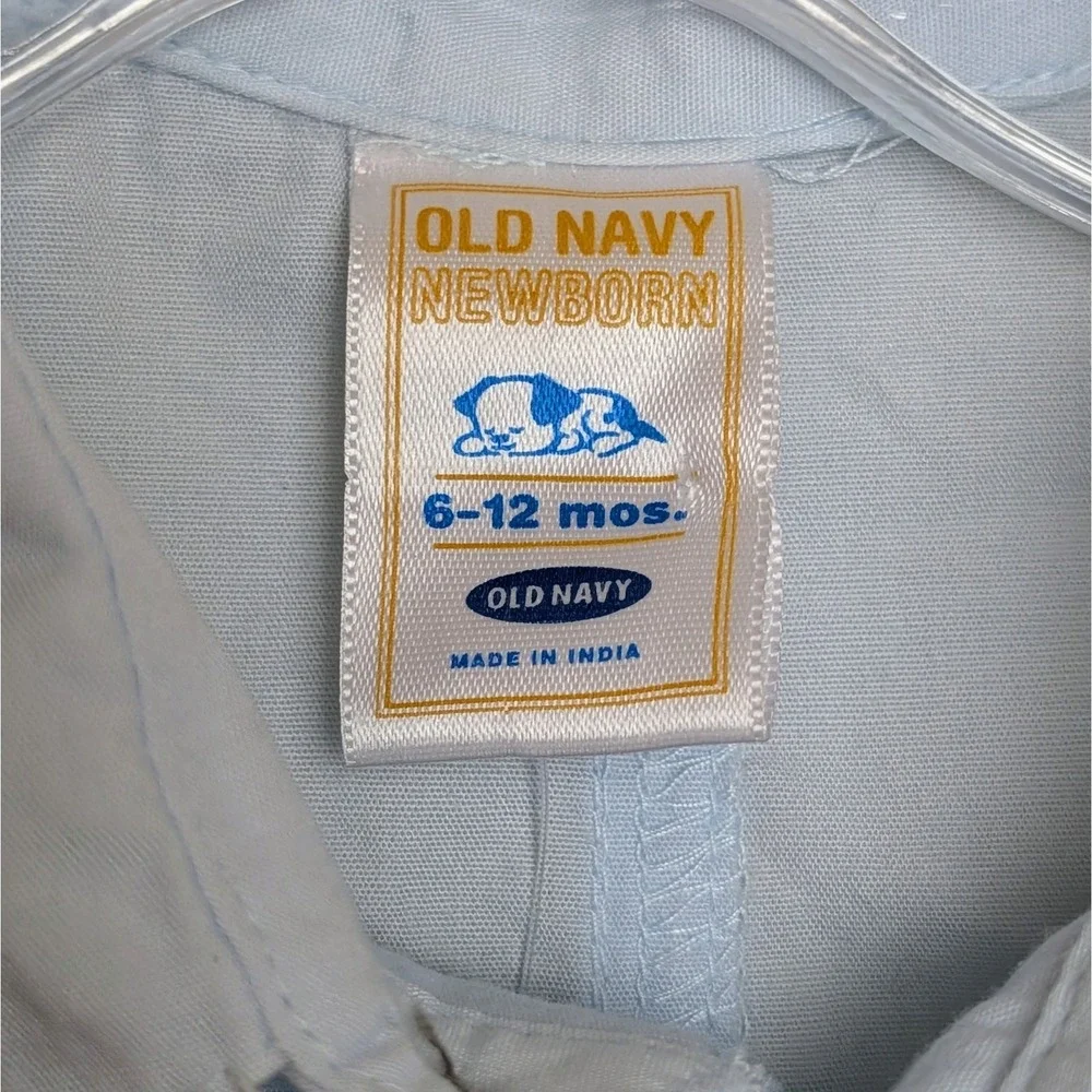 Vintage OLD NAVY Guayabera Stitched Cuban One-Piece Shorty Romper 6-12Months NWT